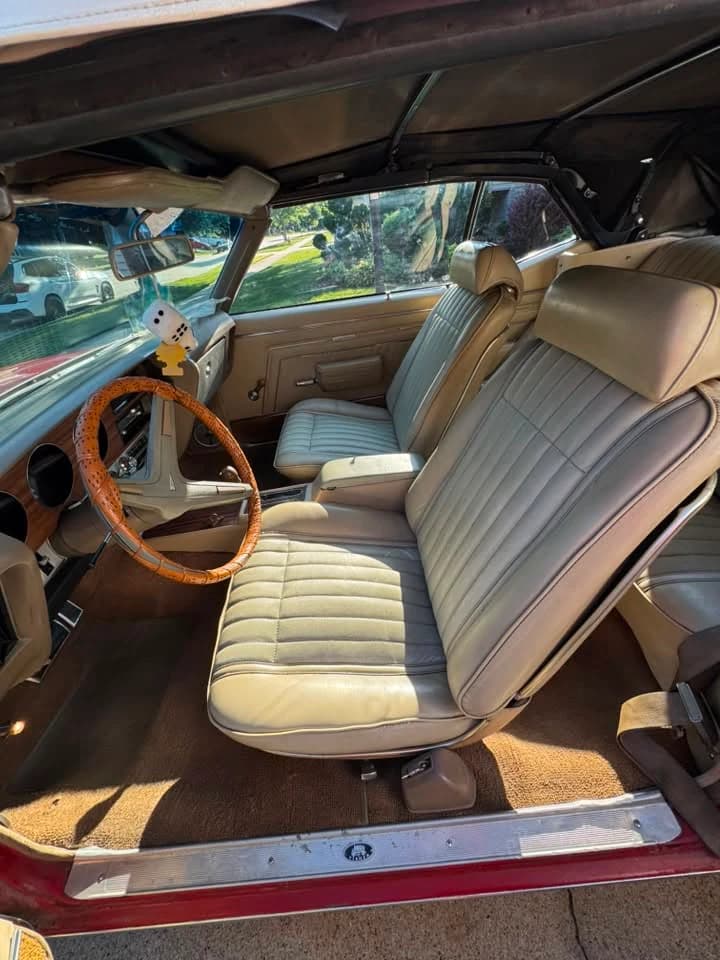 Finished front cabin of a red 1970 Pontiac LeMans